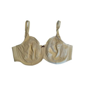 Lilyette Beige Enchantment Lace Full-Coverage Minimizer Bra Size 34DD